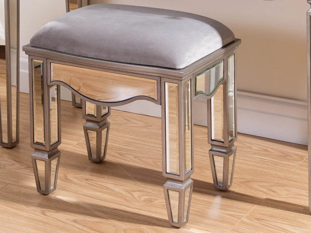 Birlea Furniture & Beds Birlea Elysee Mirrored Stool (Assembled)