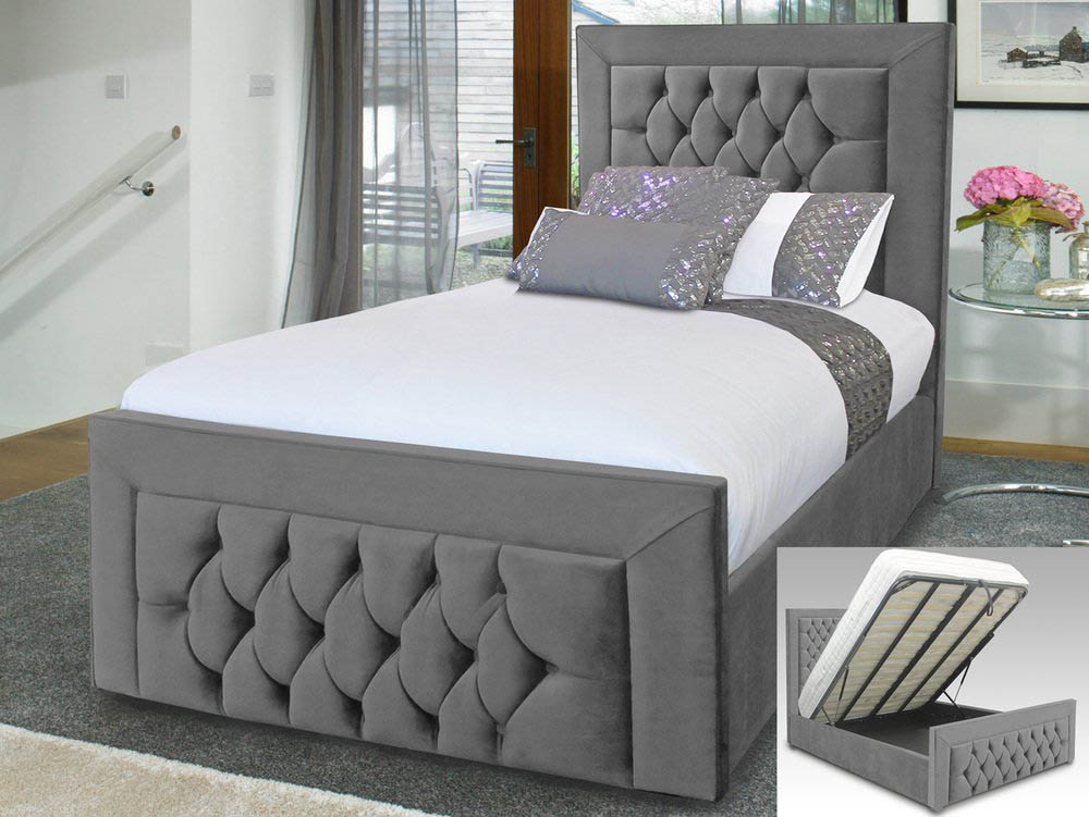 ASC ASC Harley 3ft Single Upholstered Fabric Bed Frame