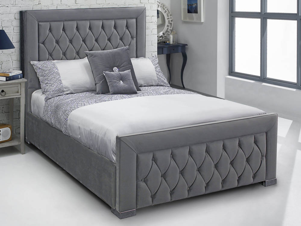 ASC Harley 3ft Small Double Upholstered Fabric Bed Frame ASC Harley 3ft Small Double Upholstered Fabric Bed Frame