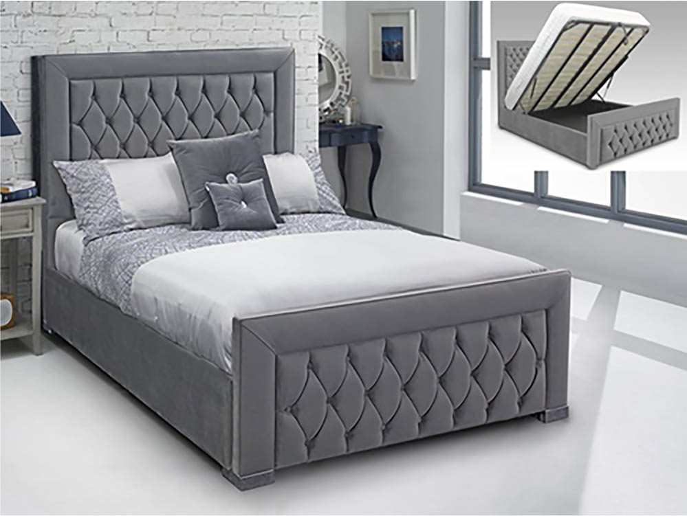 ASC ASC Harley 4ft6 Double Upholstered Fabric Bed Frame