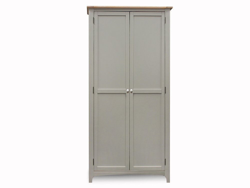 ASC ASC Larrissa Grey and Oak 2 Door Wooden Double Wardrobe (Flat Packed)