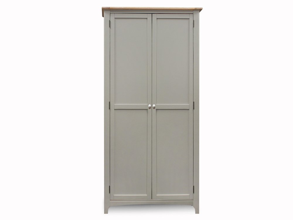 ASC ASC Larrissa Grey and Oak 2 Door Wooden Double Wardrobe (Flat Packed)