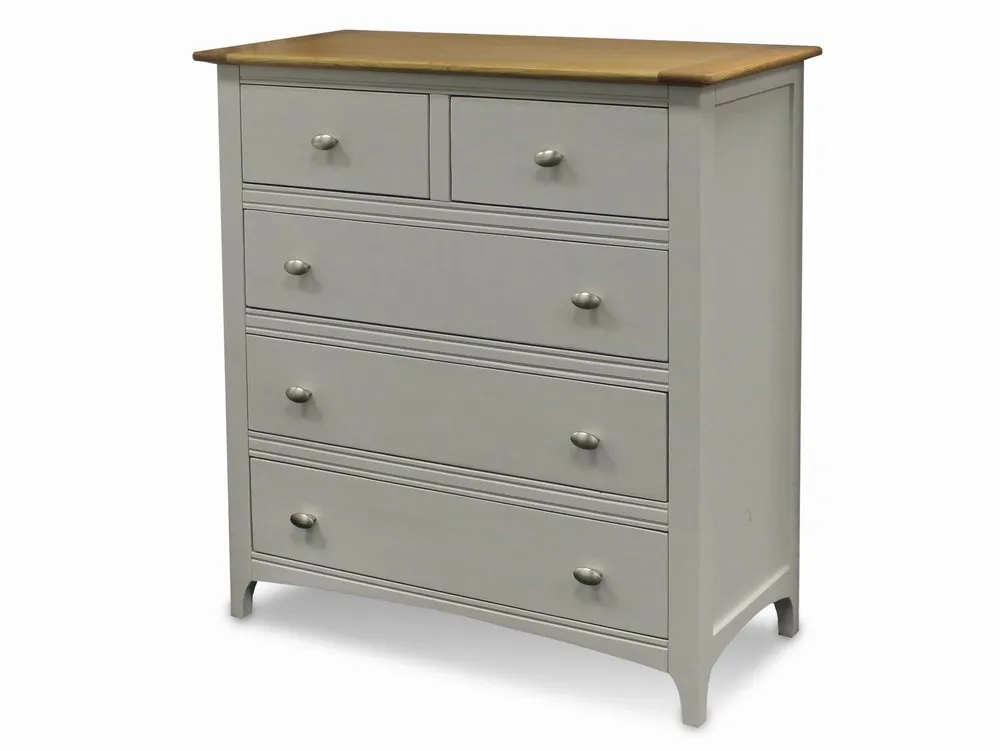 ASC ASC Larrissa Grey and Oak 3+2 Drawer Wooden Chest of Drawers (Assembled)