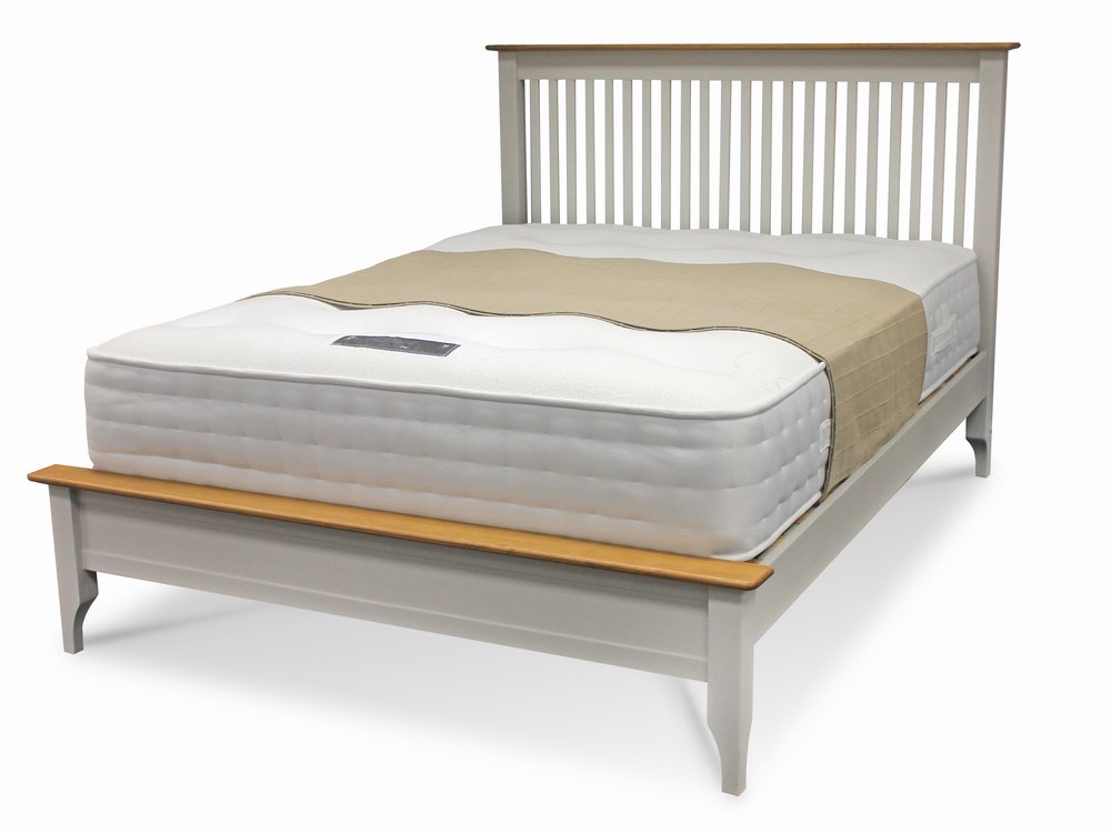 ASC ASC Larrissa 4ft Small Double Grey and Oak Wooden Bed Frame