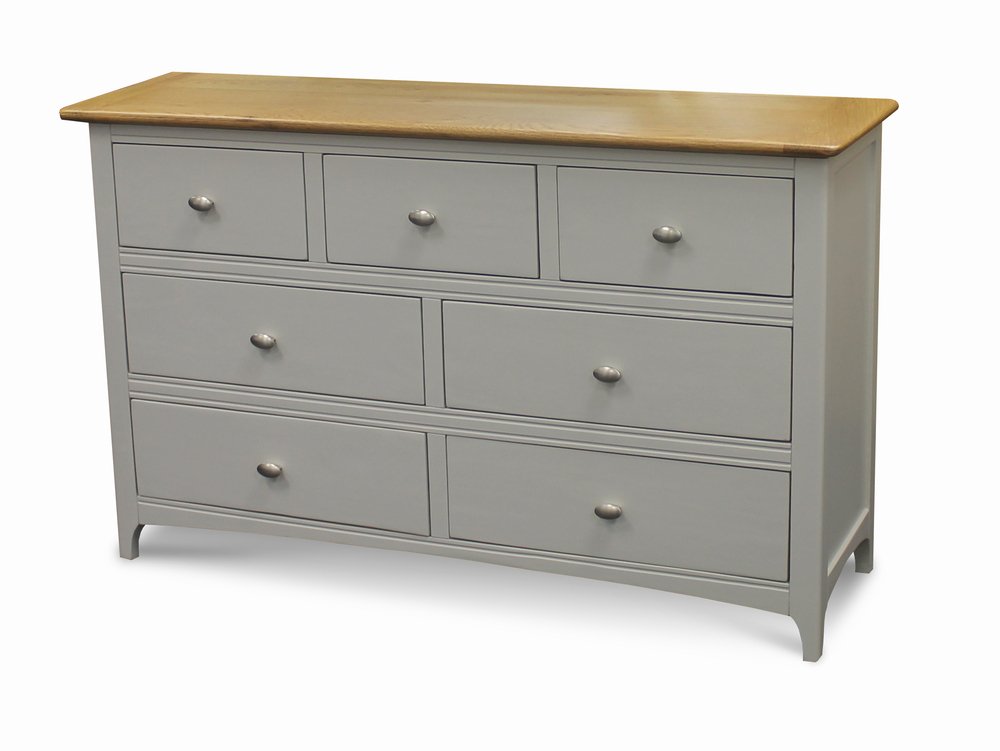 ASC ASC Larrissa Grey and Oak 7 Drawer Wooden Wide Chest of Drawers (Assembled)