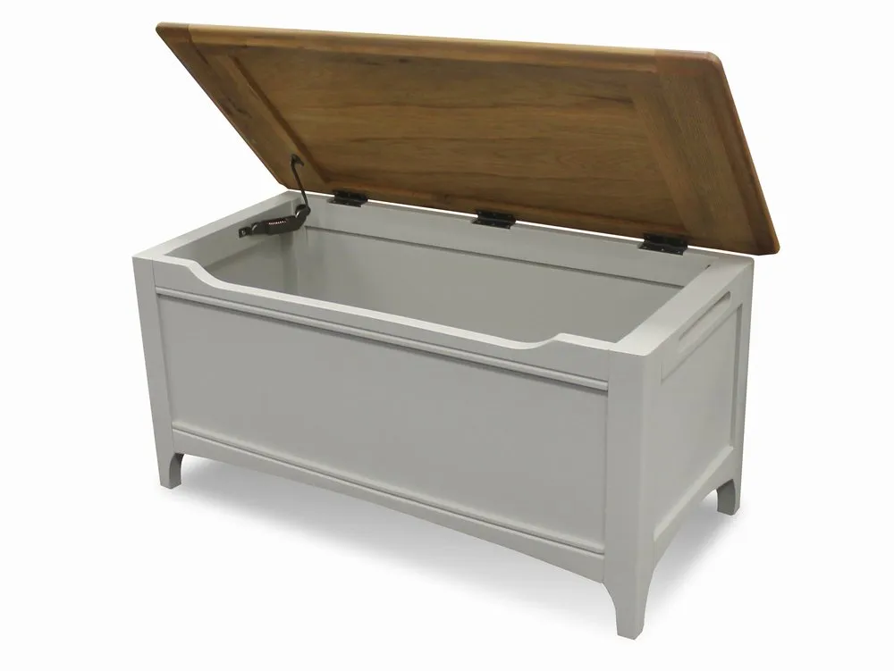 ASC ASC Larrissa Grey and Oak Wooden Blanket Box (Assembled)