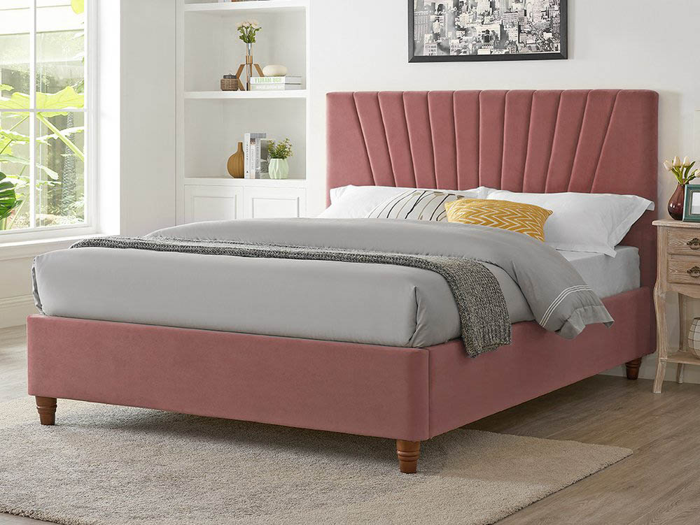 LPD LPD Lexie 4ft6 Double Pink Upholstered Fabric Bed Frame