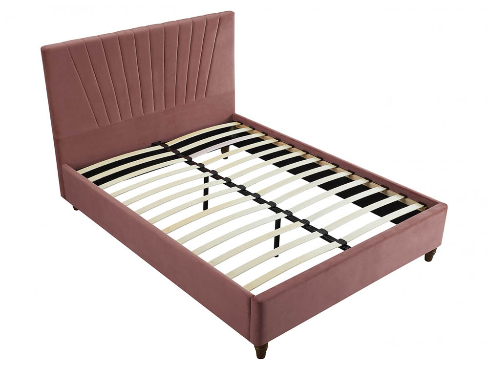 LPD LPD Lexie 5ft King Size Pink Upholstered Fabric Bed Frame