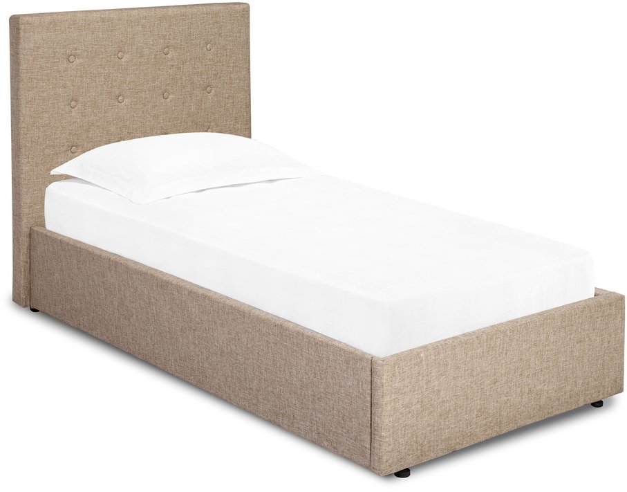 LPD LPD Lucca 3ft Single Beige Upholstered Fabric Bed Frame