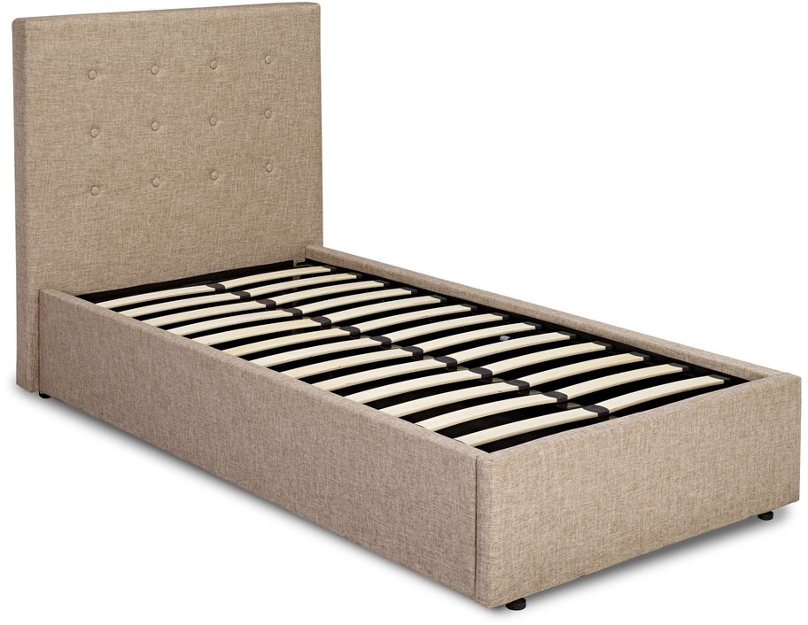 LPD LPD Lucca 3ft Single Beige Upholstered Fabric Bed Frame