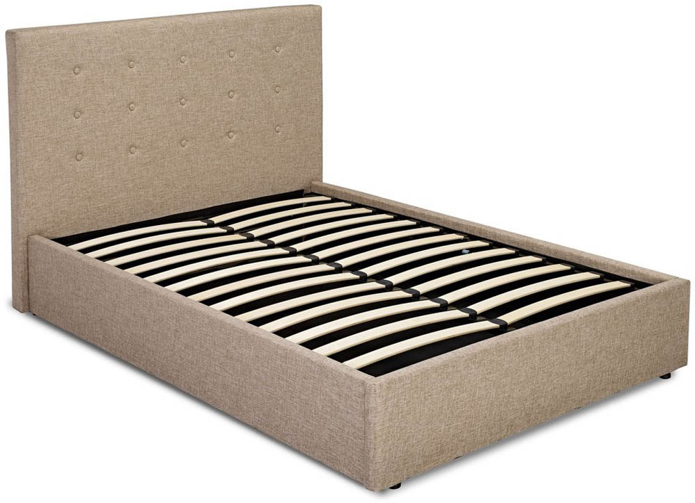 LPD LPD Lucca 4ft6 Double Beige Upholstered Fabric Bed Frame