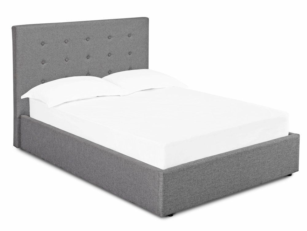 LPD LPD Lucca 5ft King Size Grey Upholstered Fabric Bed Frame