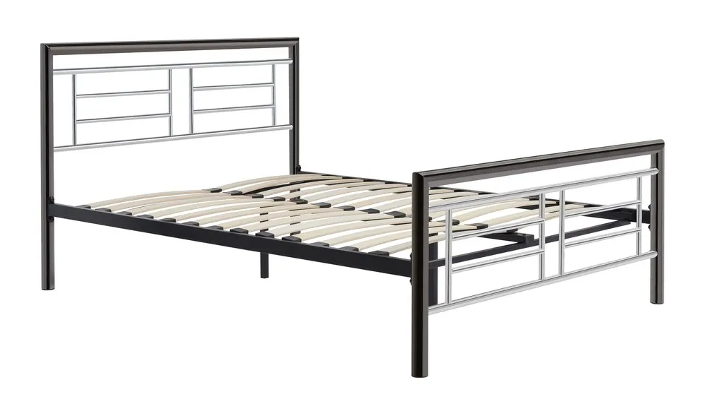 ASC ASC Maya 4ft6 Double Chrome and Nickel Metal Bed Frame