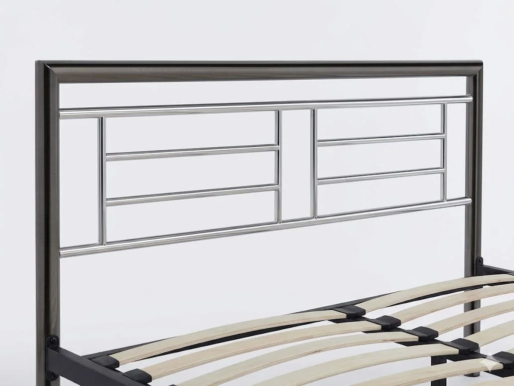 ASC ASC Maya Chrome and Nickel Metal Bed Frame