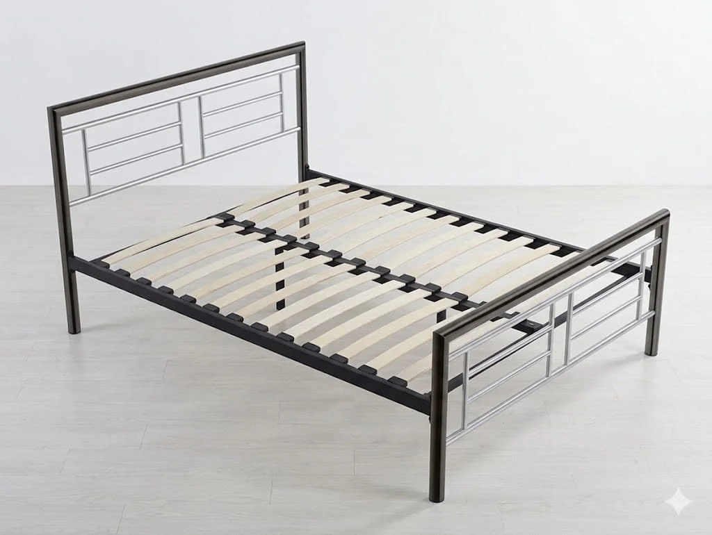 ASC ASC Maya Chrome and Nickel Metal Bed Frame