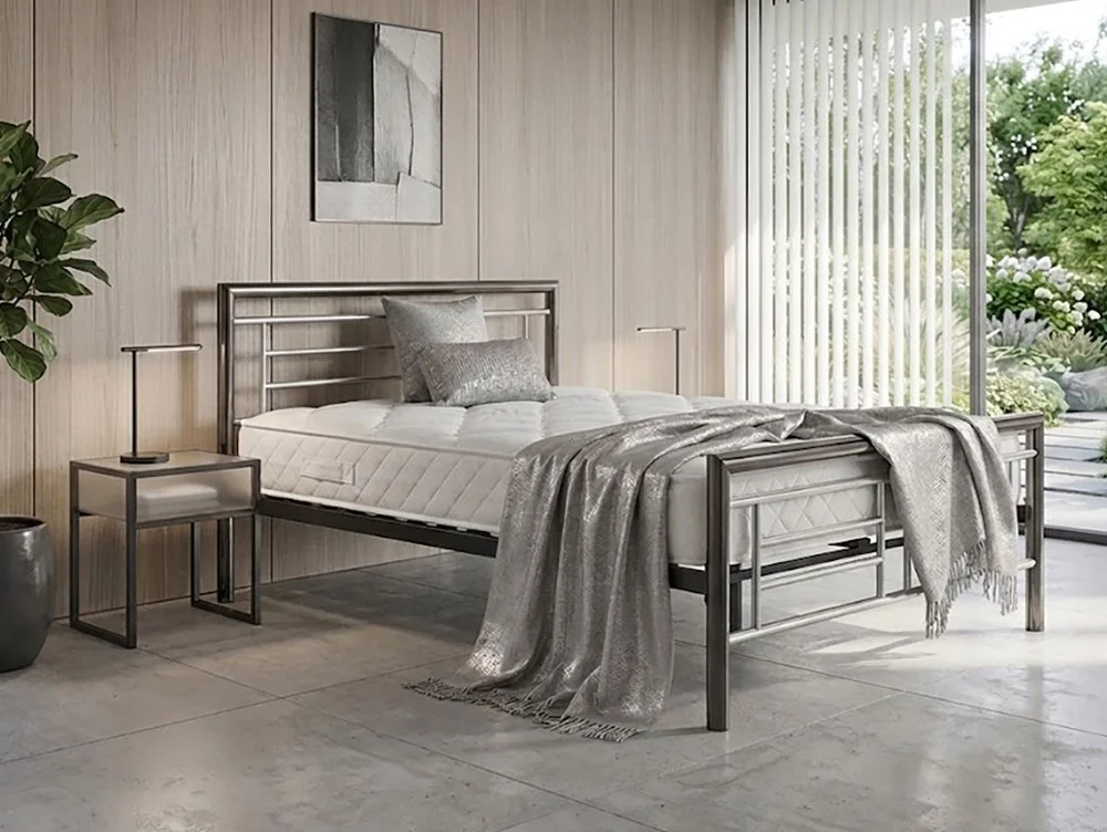 ASC ASC Maya Chrome and Nickel Metal Bed Frame