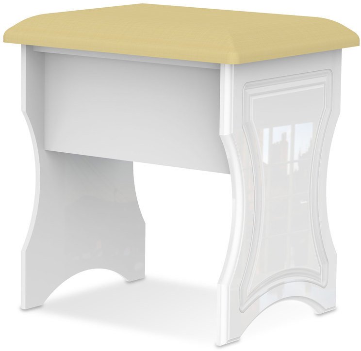 ASC ASC Quartz White Dressing Table Stool (Assembled)