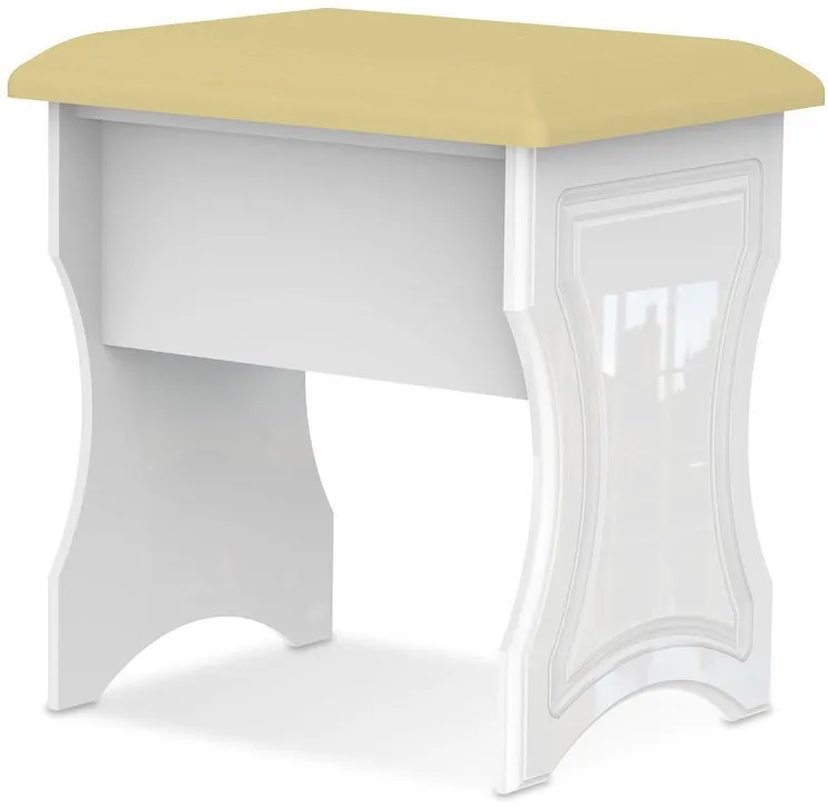 ASC ASC Quartz White Dressing Table Stool (Assembled)