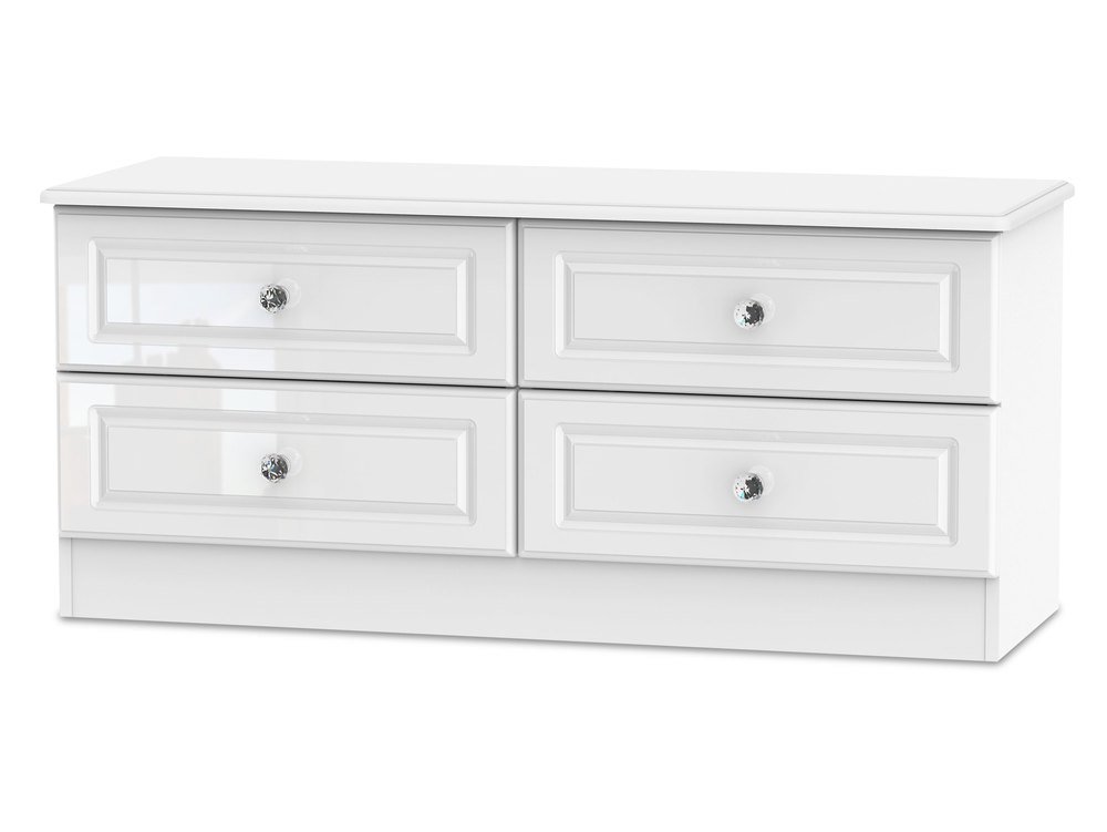 ASC ASC Quartz White High Gloss 4 Drawer Bed Box (Assembled)