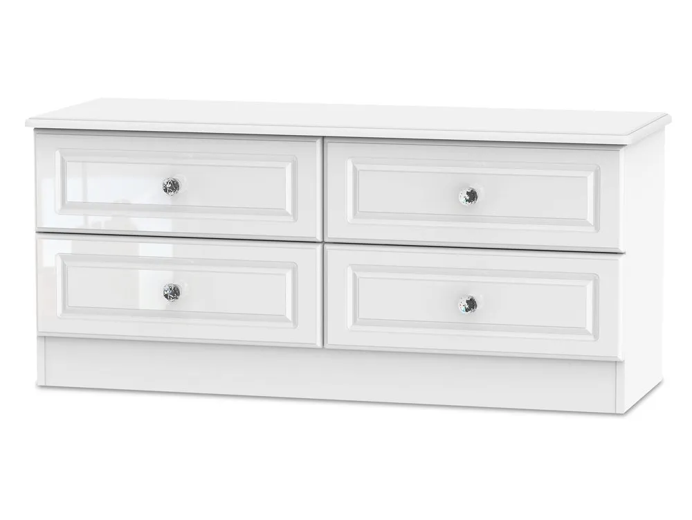 ASC ASC Quartz White High Gloss 4 Drawer Bed Box (Assembled)