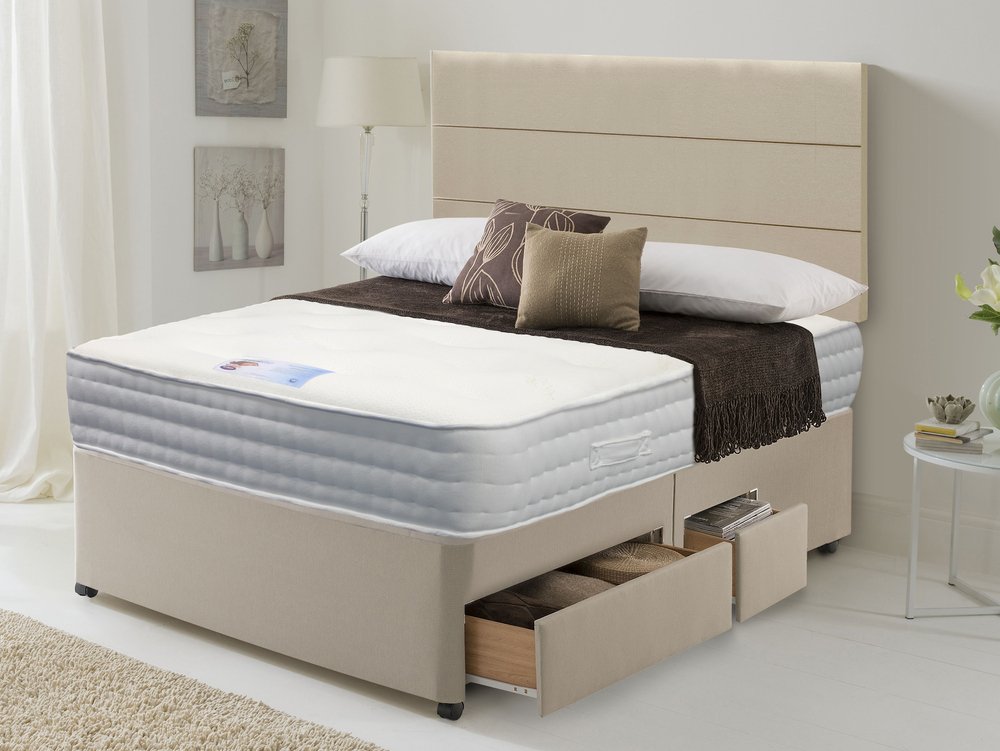 ASC ASC Sorrento Natural Pocket 2000 4ft6 Double Mattress with Divan Base