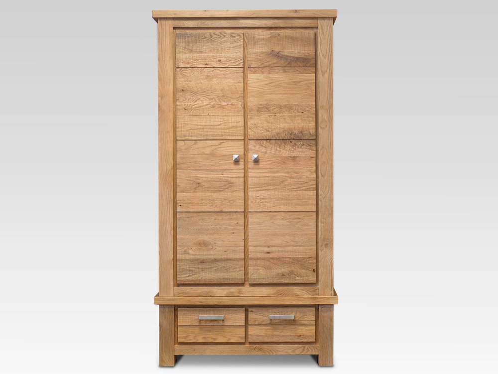 ASC ASC Westbury 2 Door Oak Wooden Double Wardrobe (Part Assembled)