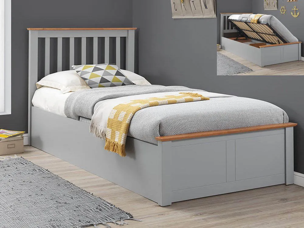 Bedmaster Bedmaster Francis 3ft Single Grey Wooden Ottoman Bed Frame