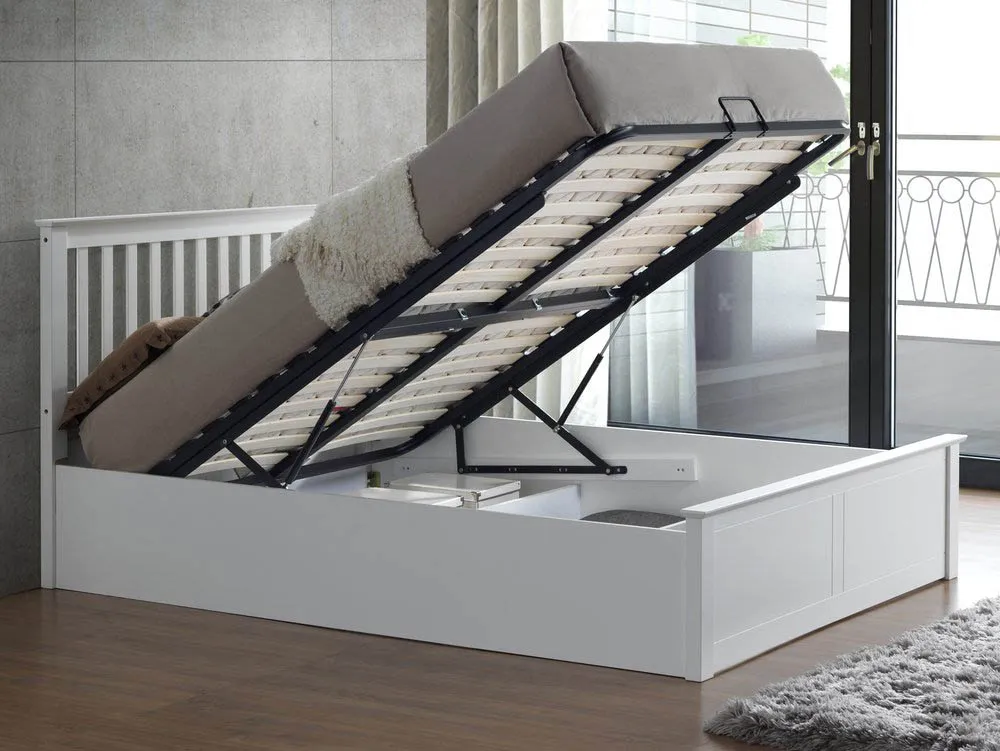 Bedmaster Bedmaster Malmo White Wooden Ottoman Bed Frame