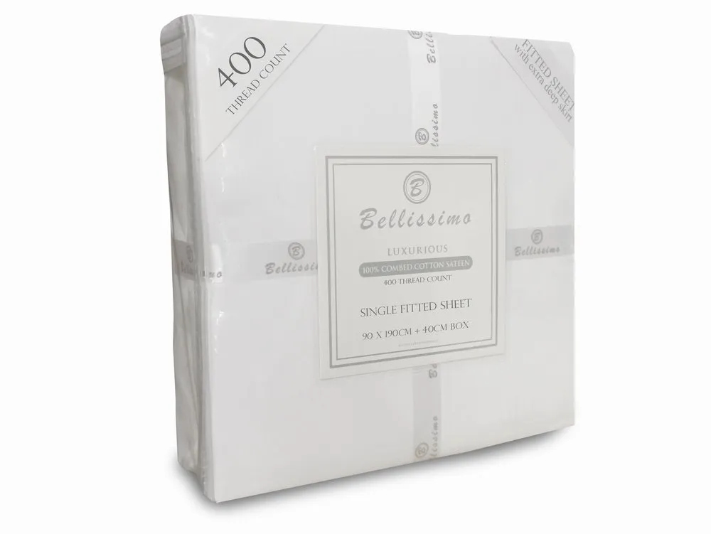 Harwood Textiles Harwood Textiles Bellissimo 400TC Luxurious Extra Deep Fitted Sheet