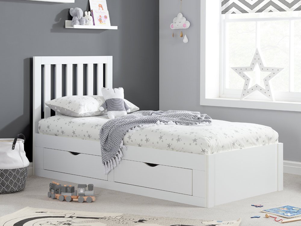 Birlea Birlea Appleby 3ft Single White Wooden 4 Drawer Bed Frame