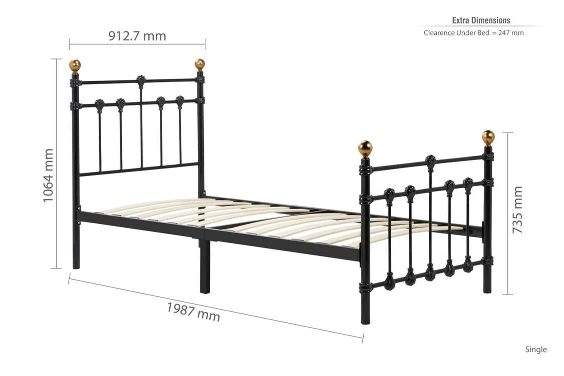Birlea Birlea Atlas Black Metal Bed Frame