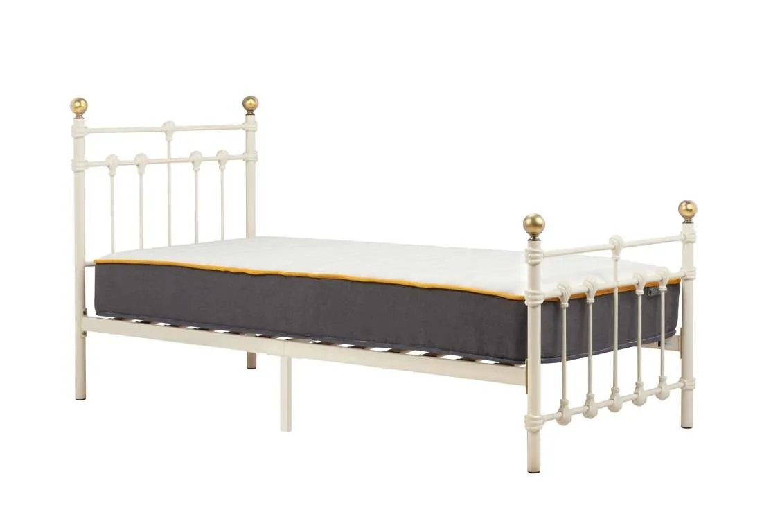 Birlea Furniture & Beds Birlea Atlas 3ft Single Cream Metal Bed Frame