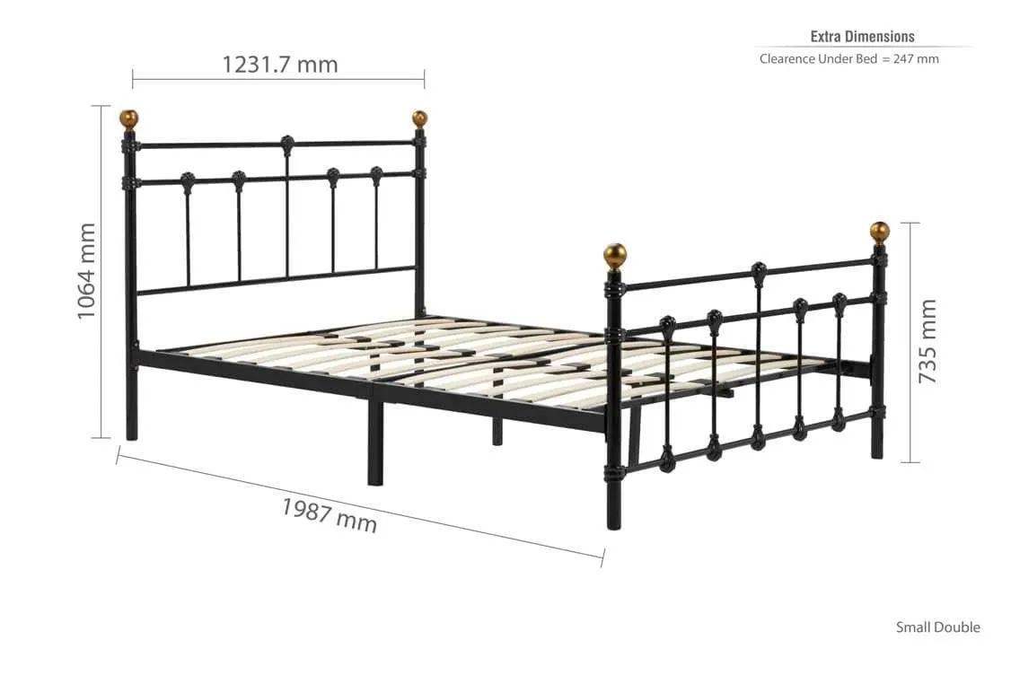 Birlea Furniture & Beds Birlea Atlas 4ft Small Double Black Metal Bed Frame