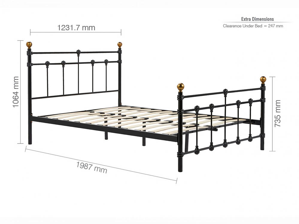 Birlea Birlea Atlas 4ft6 Double Black Metal Bed Frame
