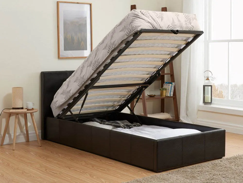 Birlea Birlea Berlin Brown Faux Leather Ottoman Bed Frame