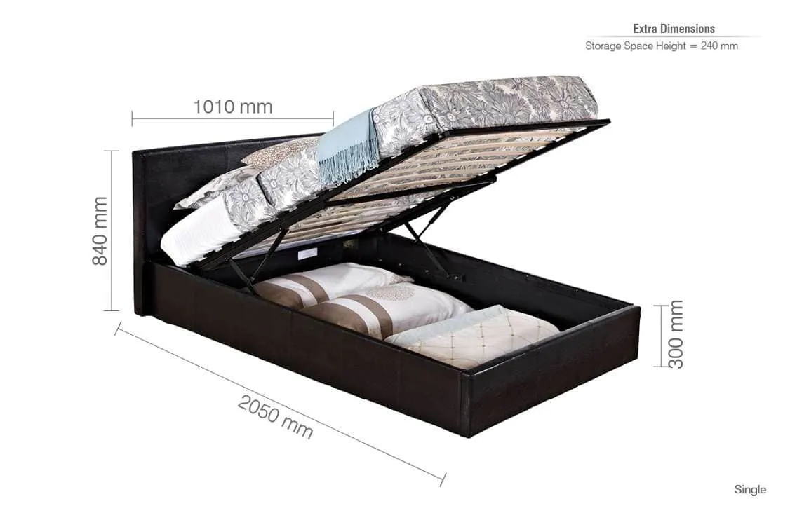Birlea Birlea Berlin Brown Faux Leather Ottoman Bed Frame