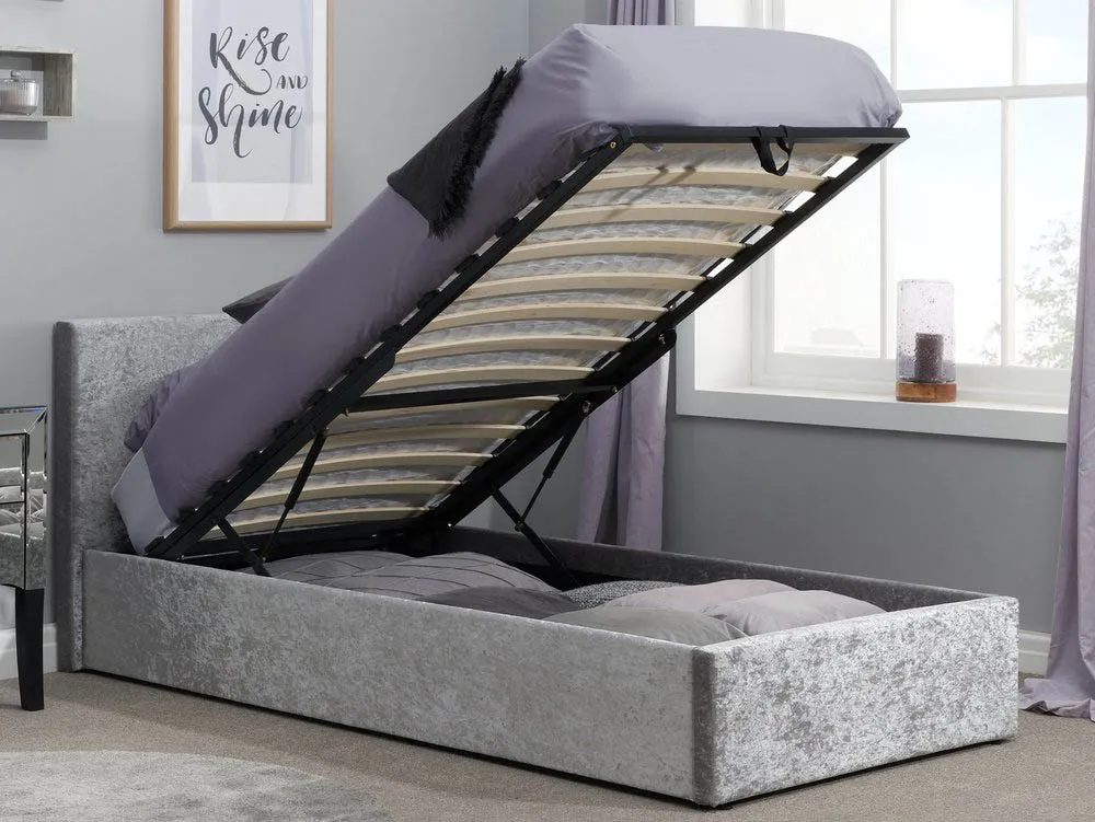Birlea Birlea Berlin Steel Crushed Velvet Glitz Fabric Ottoman Bed Frame