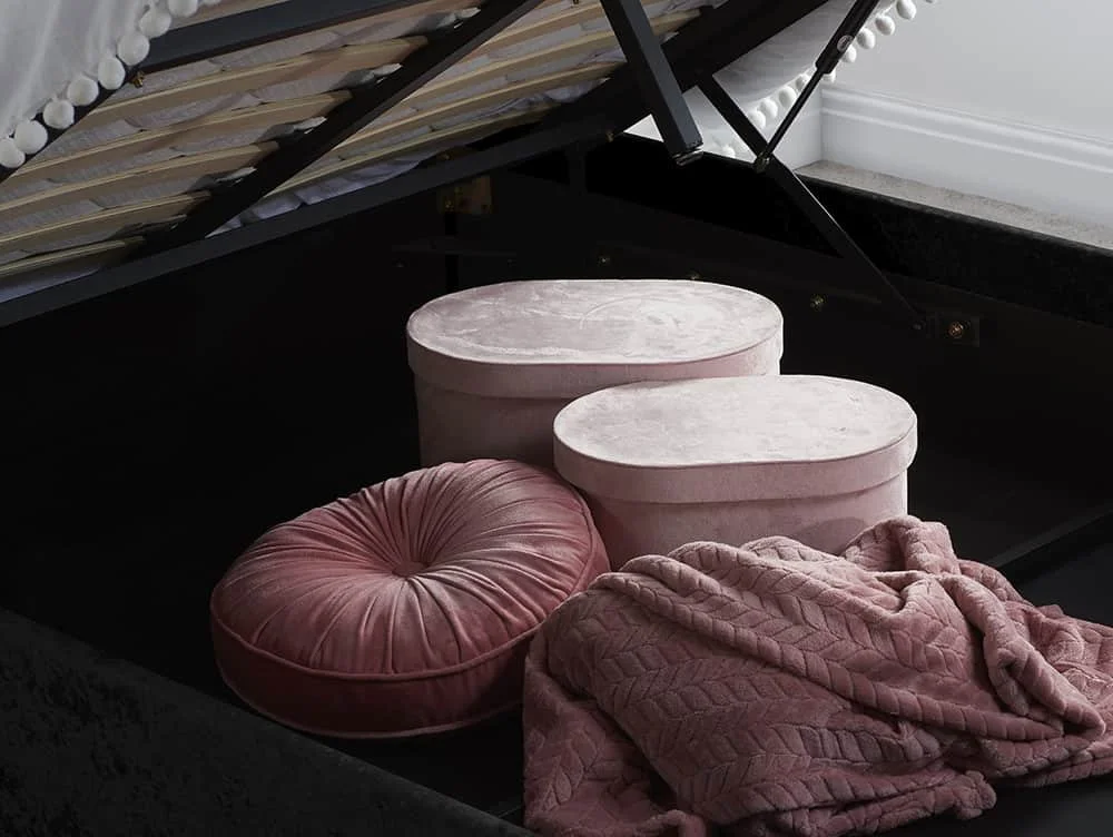 Black crushed clearance velvet ottoman