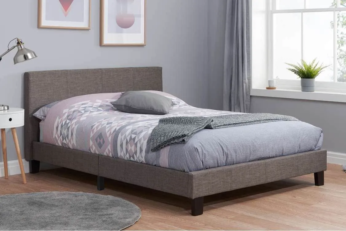 Birlea Furniture & Beds Birlea Berlin 4ft6 Double Grey Fabric Bed Frame