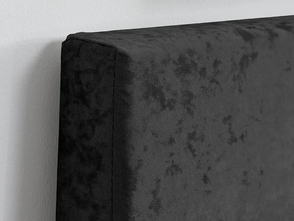 Birlea Furniture & Beds Birlea Berlin 5ft King Size Black Crushed Velvet Glitz Fabric Bed Frame