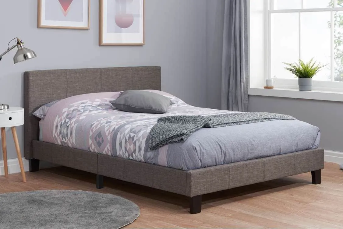 Birlea Furniture & Beds Birlea Berlin 5ft King Size Grey Fabric Bed Frame