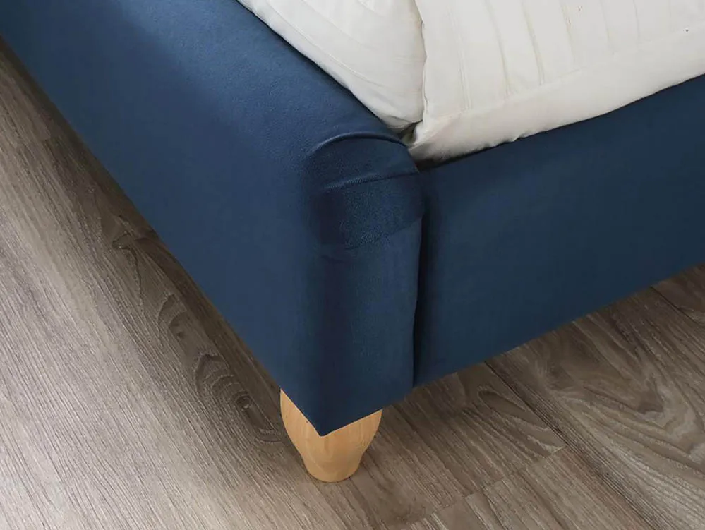 Birlea Furniture & Beds Birlea Brompton 4ft6 Double Midnight Blue Fabric Bed Frame