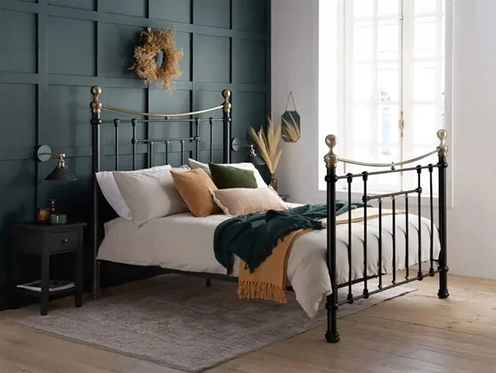 Birlea Birlea Bronte Black and Antique Brass Metal Bed Frame