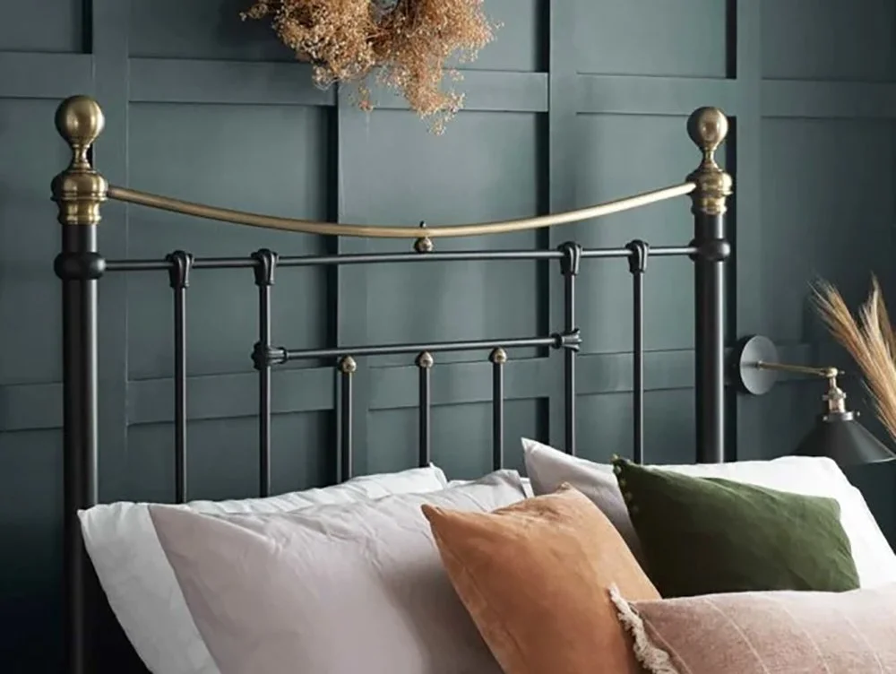 Birlea Birlea Bronte Black and Antique Brass Metal Bed Frame