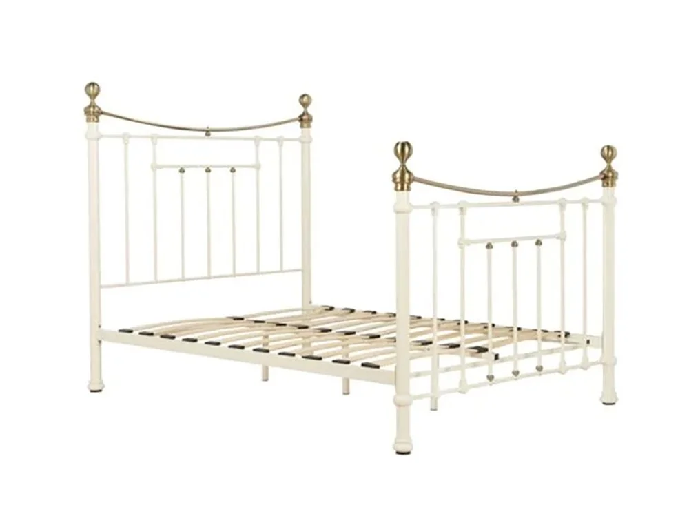 Birlea Birlea Bronte Cream and Antique Brass Metal Bed Frame
