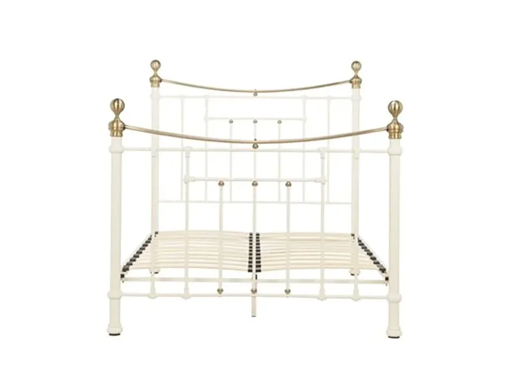Birlea Birlea Bronte Cream and Antique Brass Metal Bed Frame