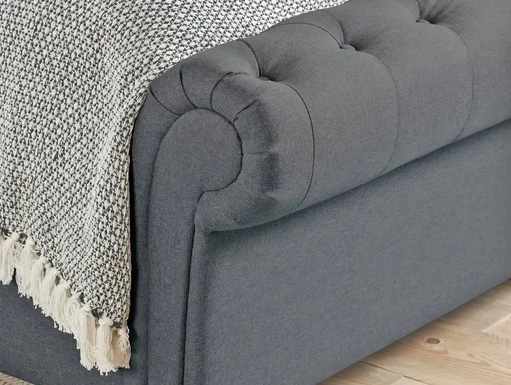 Birlea Furniture & Beds Birlea Castello 4ft6 Double Charcoal Fabric Bed Frame