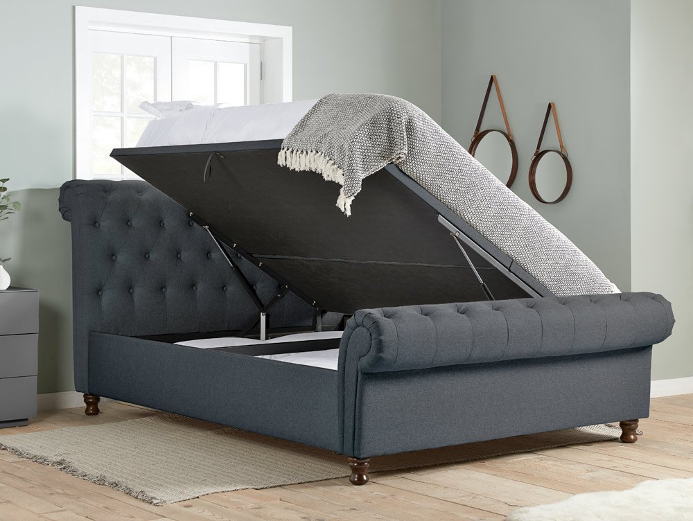 Birlea Birlea Castello 4ft6 Double Charcoal Upholstered Fabric Ottoman Bed Frame