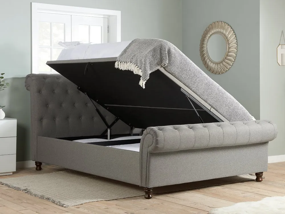 Birlea Furniture & Beds Birlea Castello 5ft King Size Grey Fabric Ottoman Bed Frame