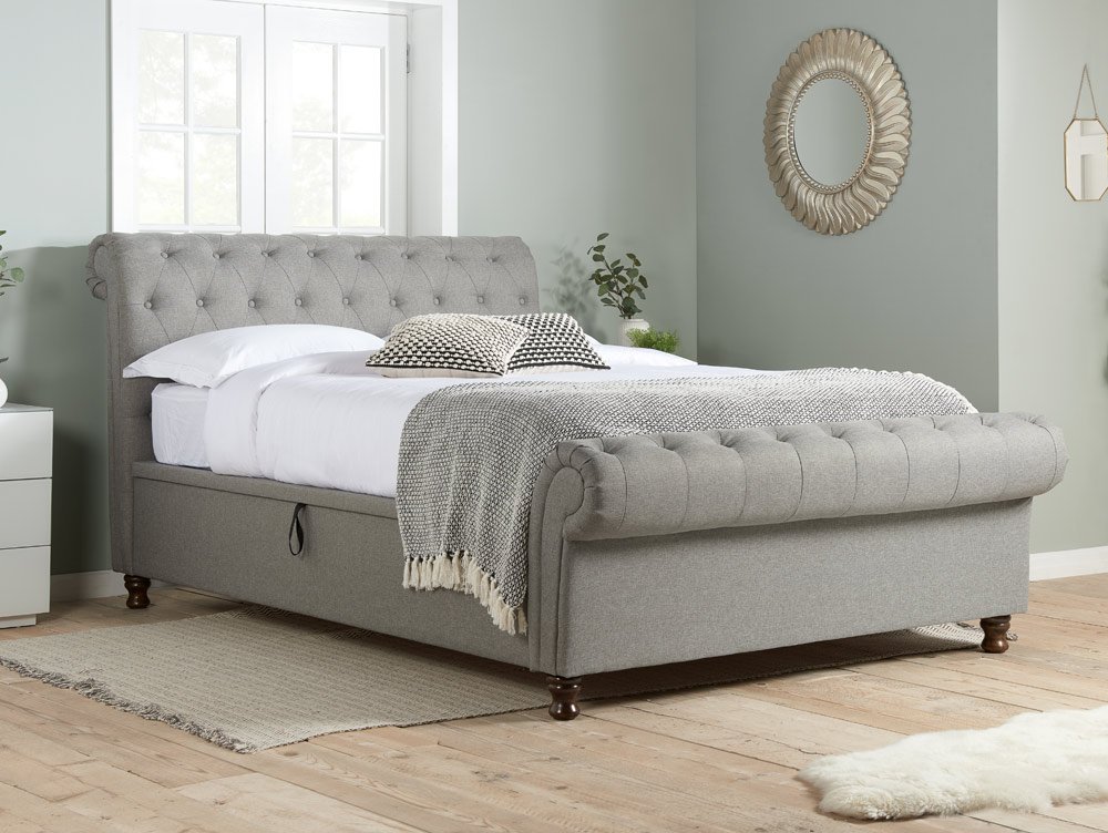 Birlea Birlea Castello 6ft Super King Size Grey Upholstered Fabric Ottoman Bed Frame